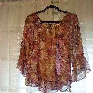 Lucky Brand sheer peasant top